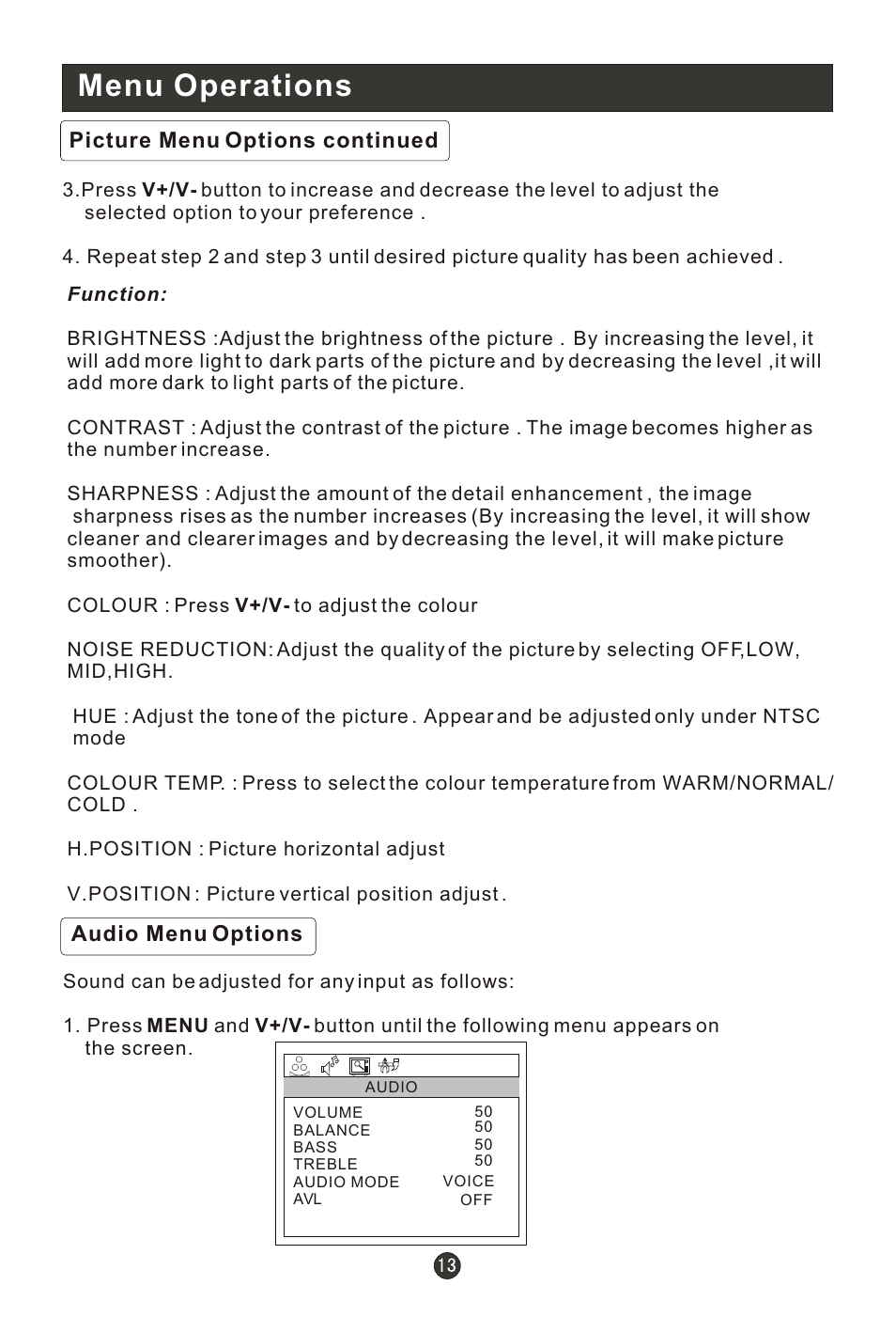 Т³гж 17, Menu operations | haier L19R1BW User Manual | Page 16 / 26