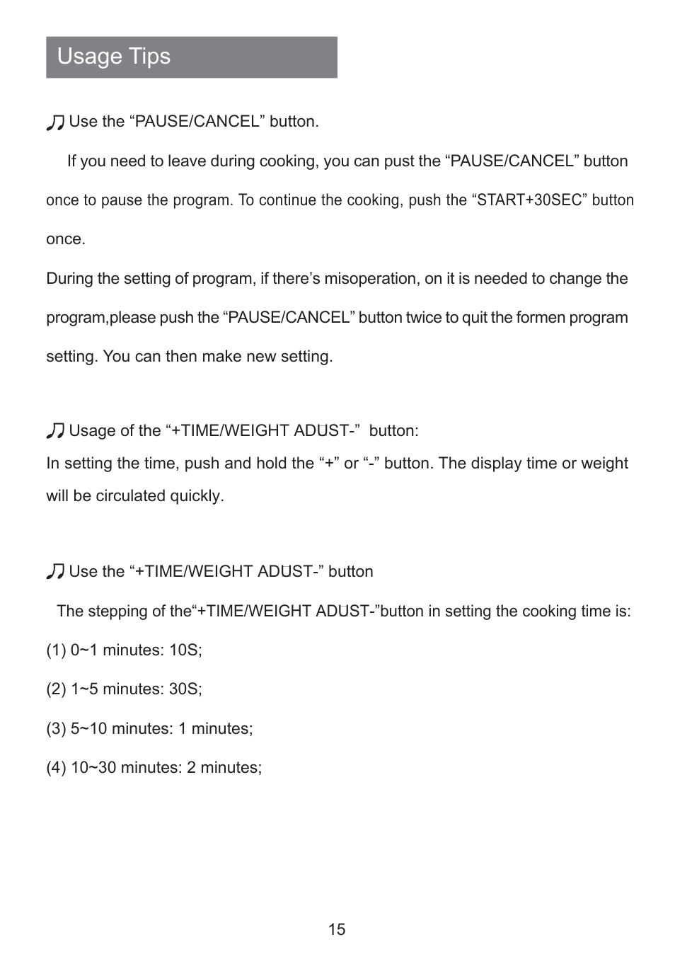 Usage tips | haier HR-7803D User Manual | Page 16 / 20