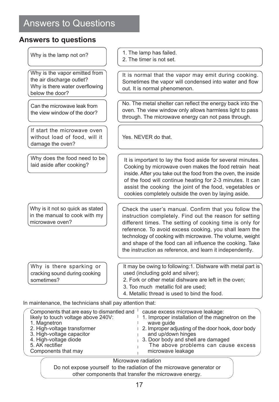 Answers to questions | haier HR-7803D User Manual | Page 18 / 20