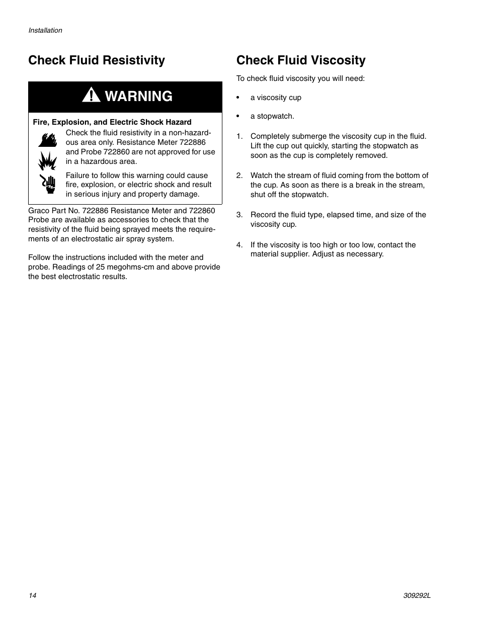 Warning, Check fluid resistivity, Check fluid viscosity | haier PRO XS3 309292L User Manual | Page 14 / 48