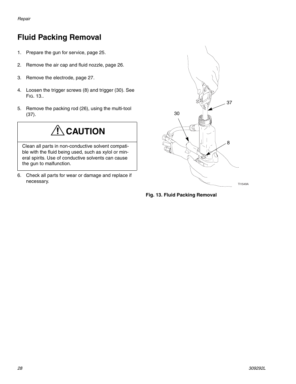 Caution, Fluid packing removal | haier PRO XS3 309292L User Manual | Page 28 / 48