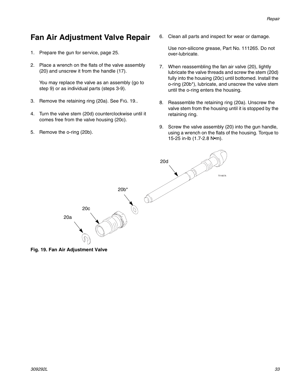 Fan air adjustment valve repair | haier PRO XS3 309292L User Manual | Page 33 / 48