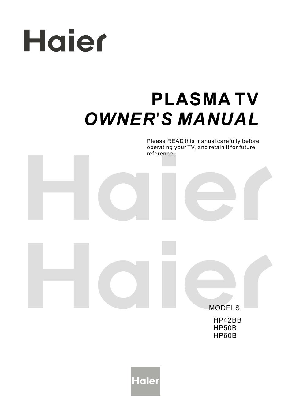 haier HP50B User Manual | 46 pages