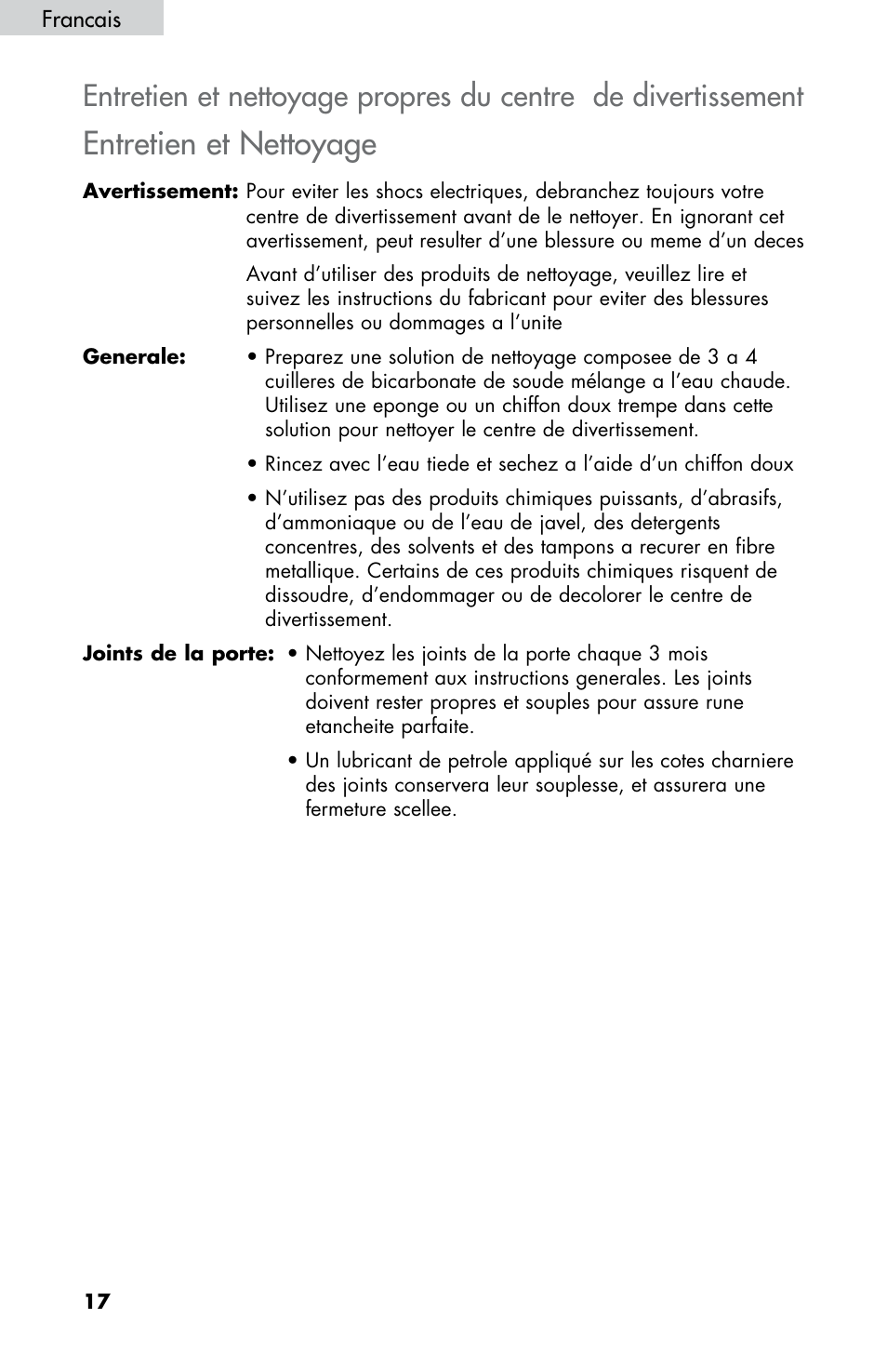 Entretien et nettoyage | haier HBCN05FVS User Manual | Page 18 / 32