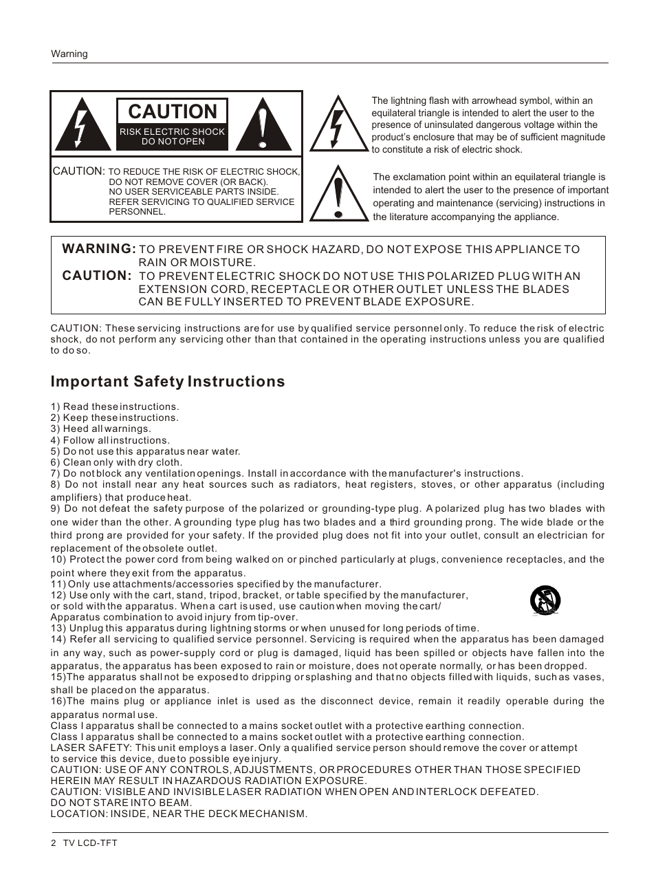 Т³гж 3, Caution | haier HLC26R1 User Manual | Page 2 / 42