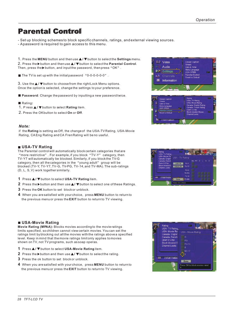 Parental control | haier HL26ATB User Manual | Page 28 / 41