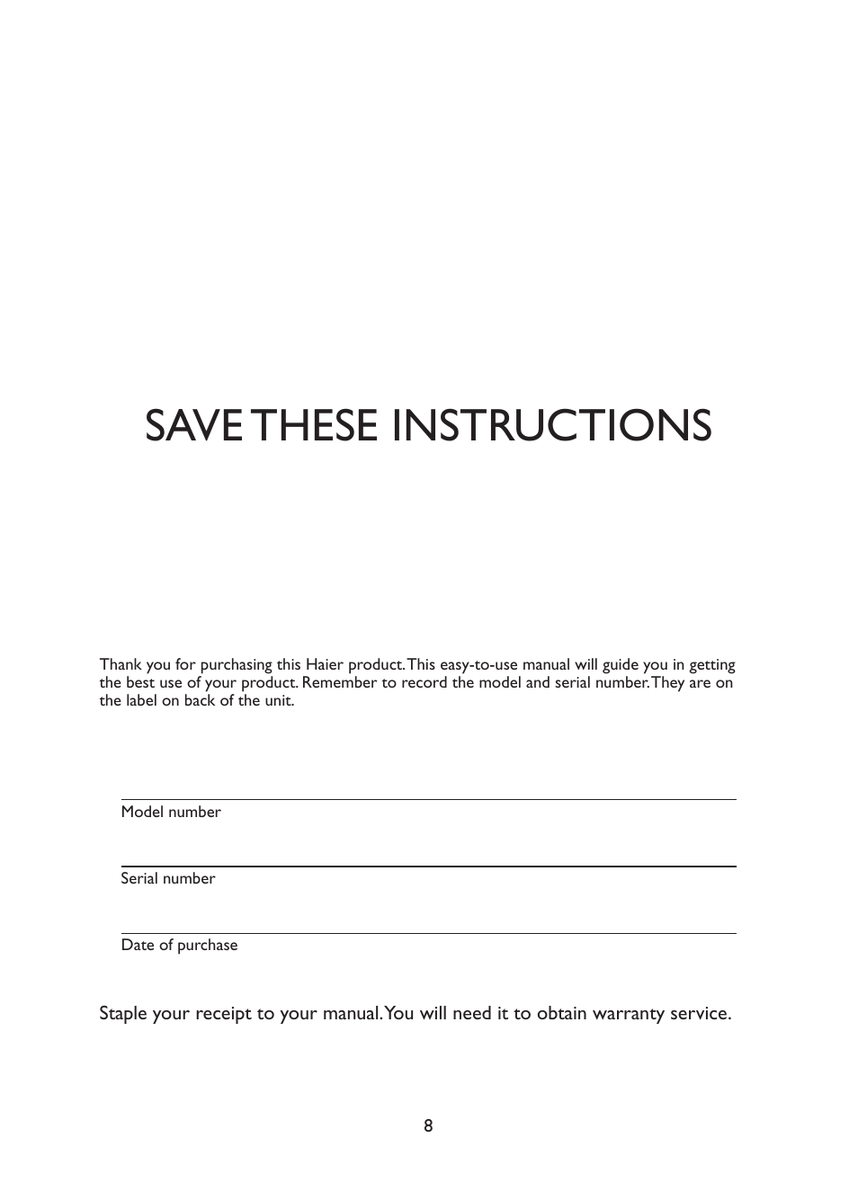 Save these instructions | haier TFT L32C1120 User Manual | Page 10 / 34