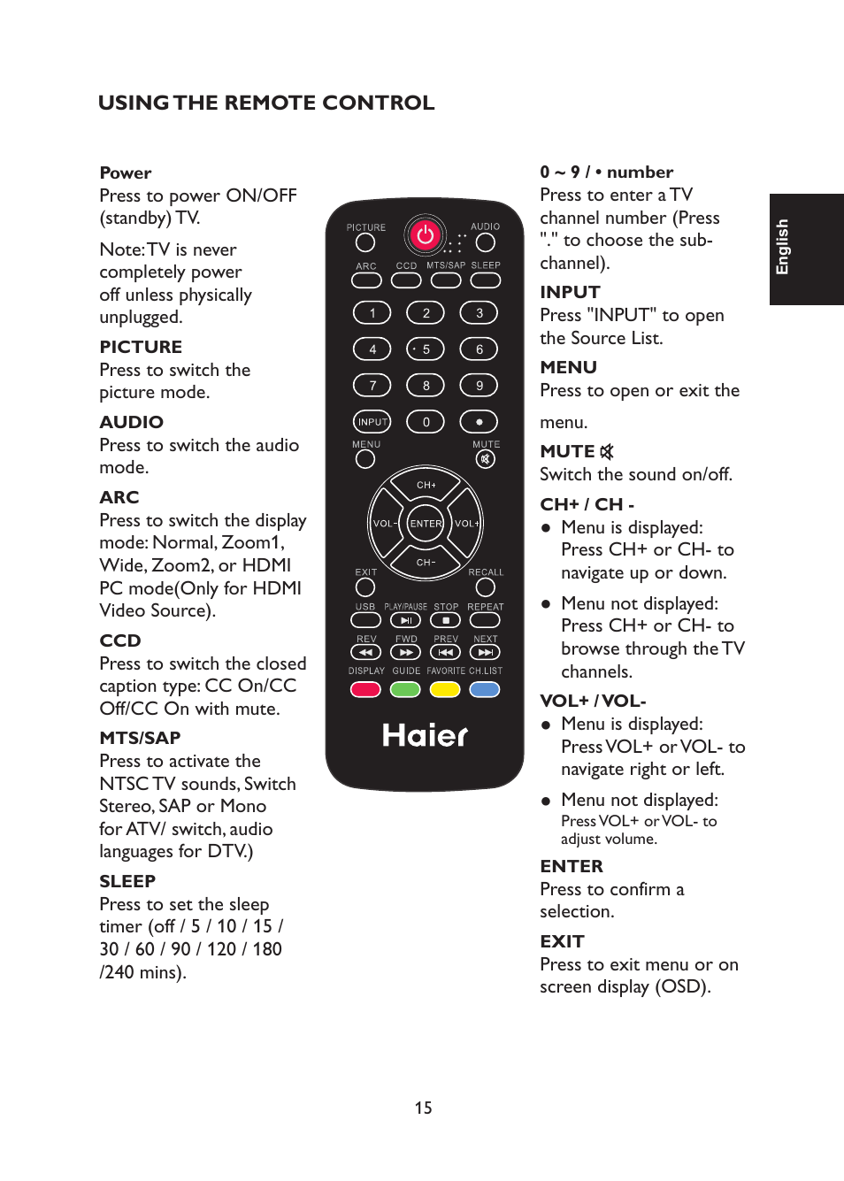 haier TFT L32C1120 User Manual | Page 17 / 34