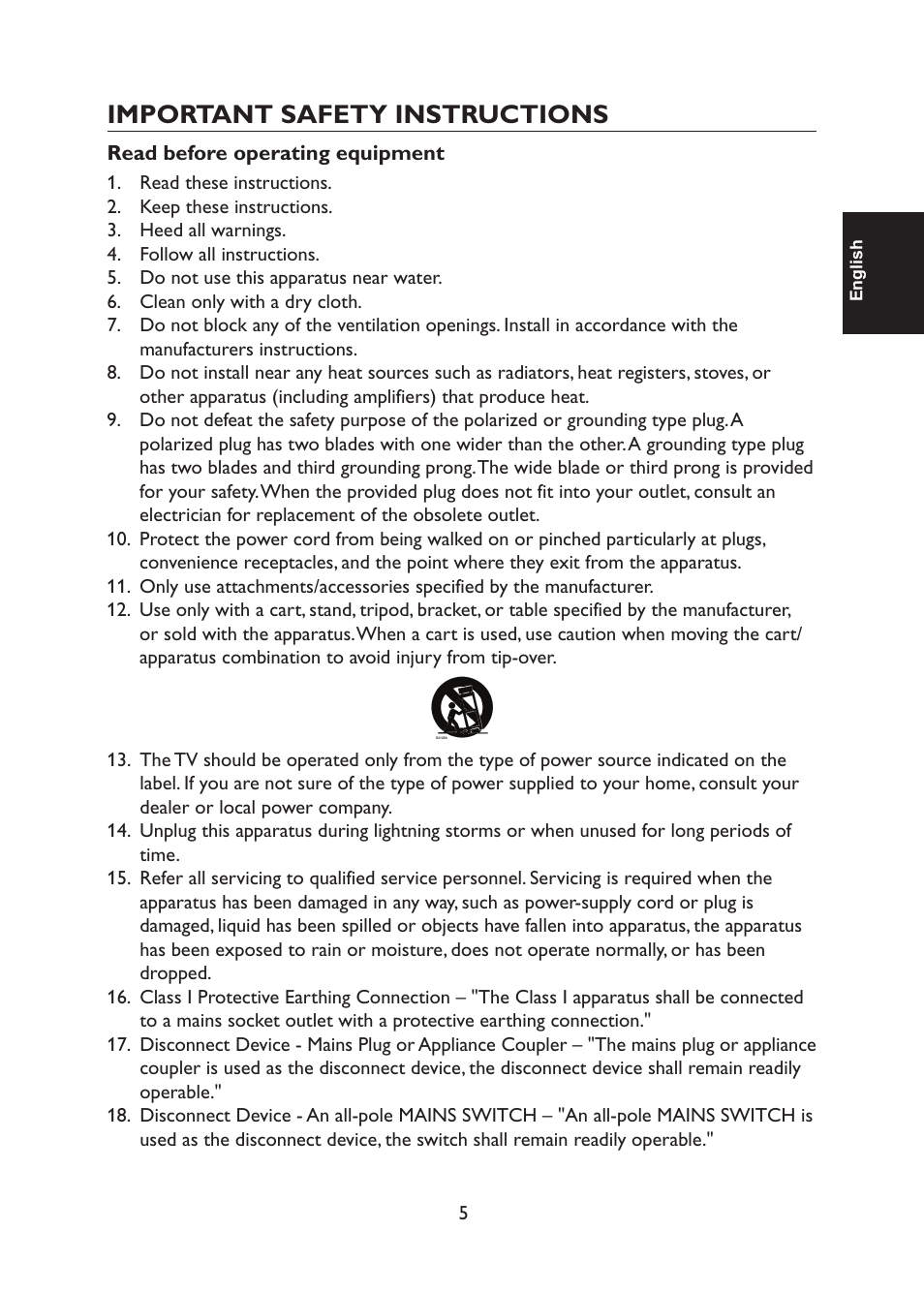 Important safety instructions | haier TFT L32C1120 User Manual | Page 7 / 34