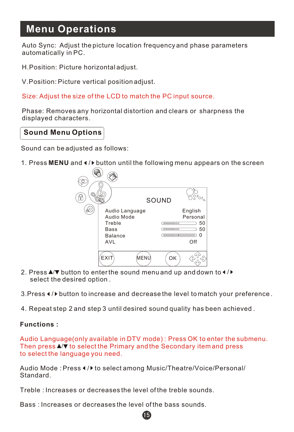 Т³гж 17, Menu operations | haier 0090502138 User Manual | Page 17 / 40