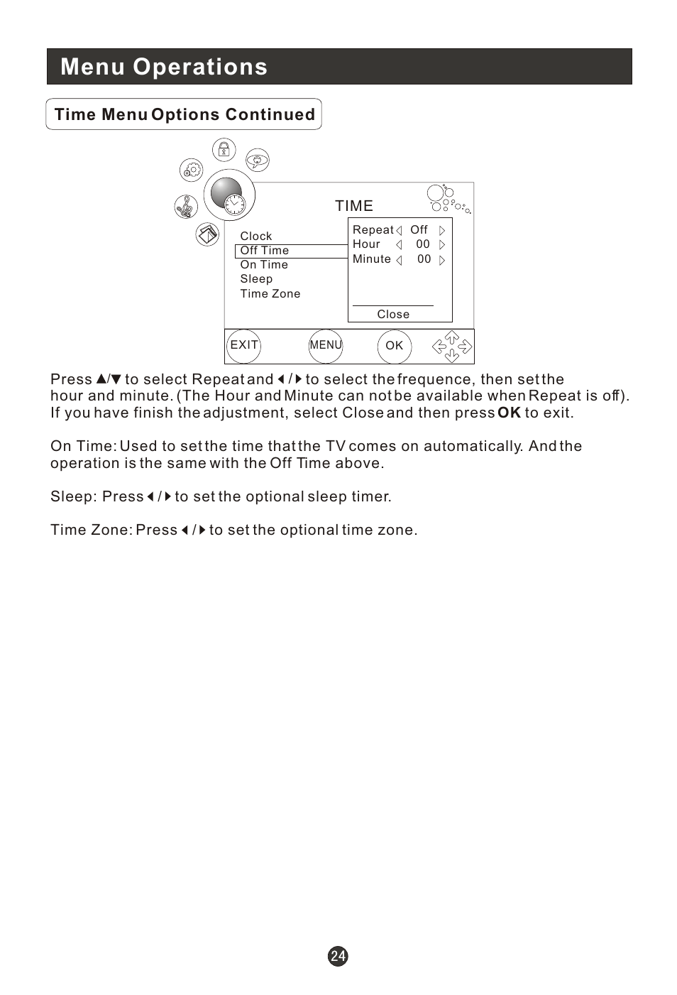 Т³гж 26, Menu operations | haier 0090502138 User Manual | Page 26 / 40