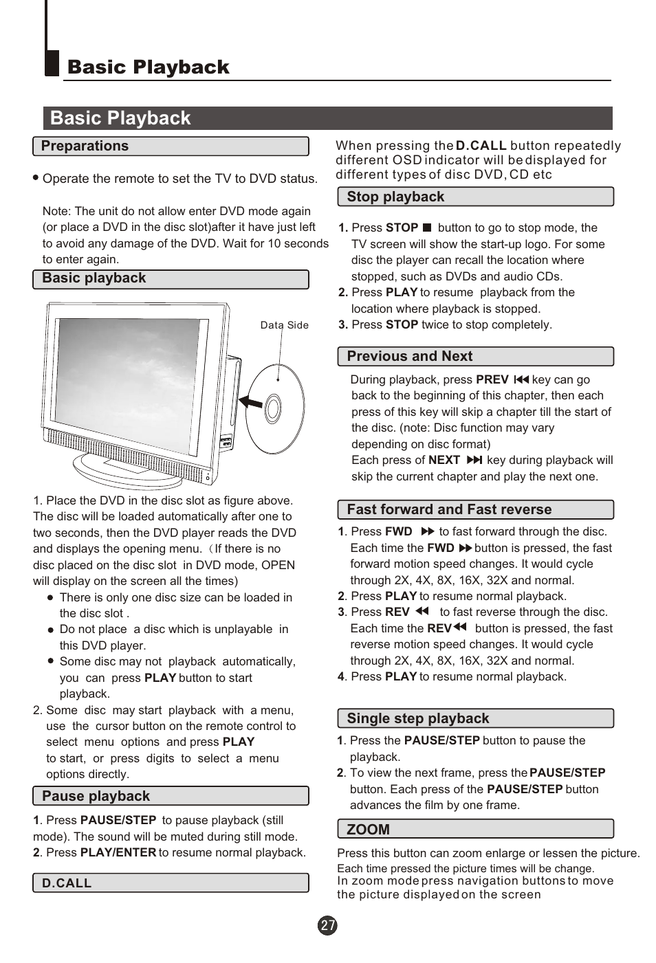 Т³гж 29, Basic playback | haier 0090502138 User Manual | Page 29 / 40
