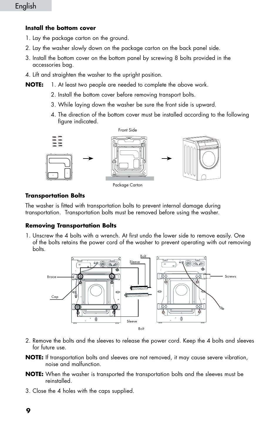 English | haier HWF5300AW User Manual | Page 11 / 32