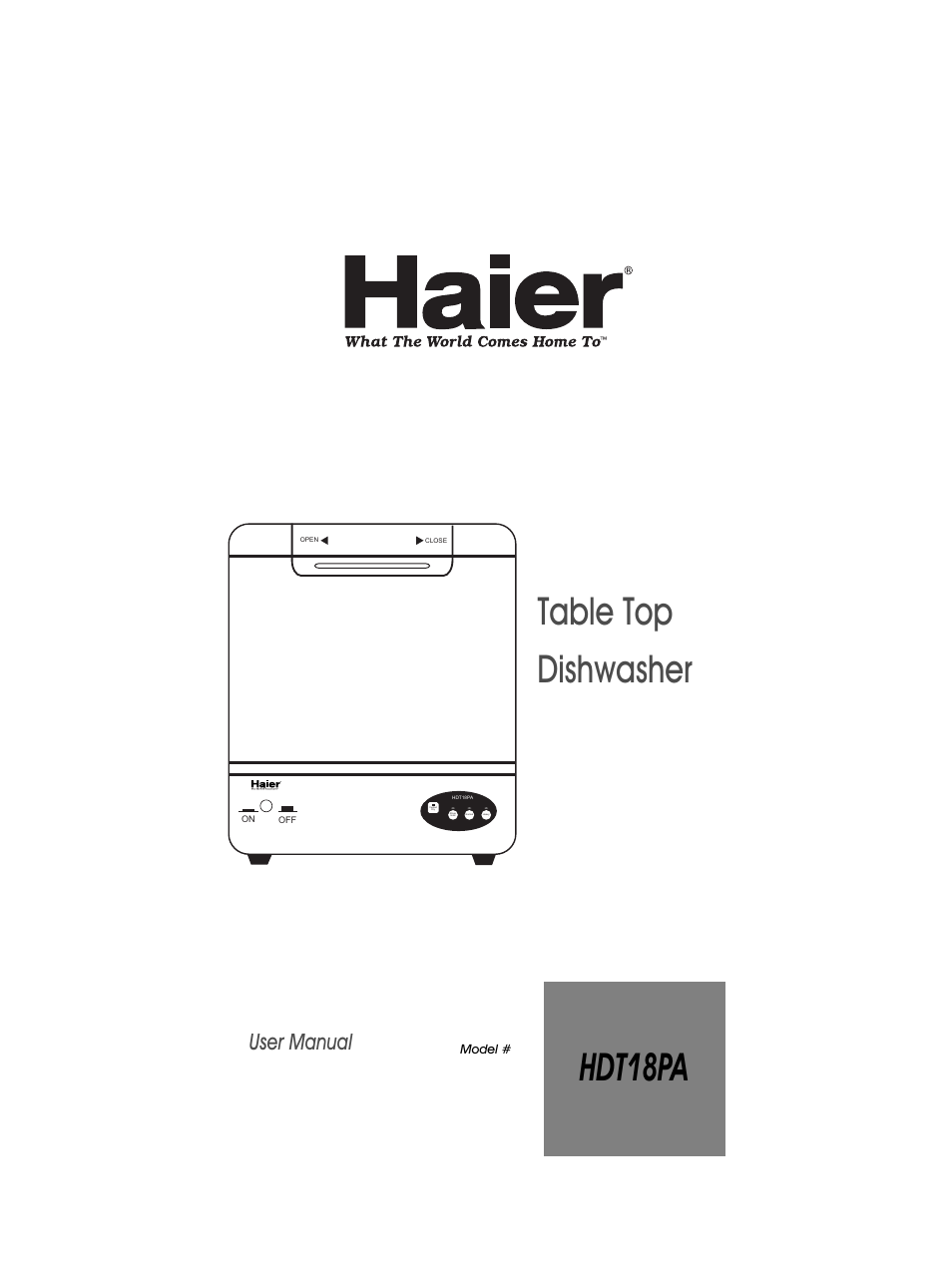 haier HDT18PA User Manual | 26 pages