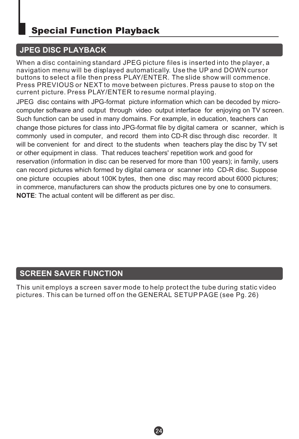 Special function playback | haier DTA-2198PF User Manual | Page 25 / 35