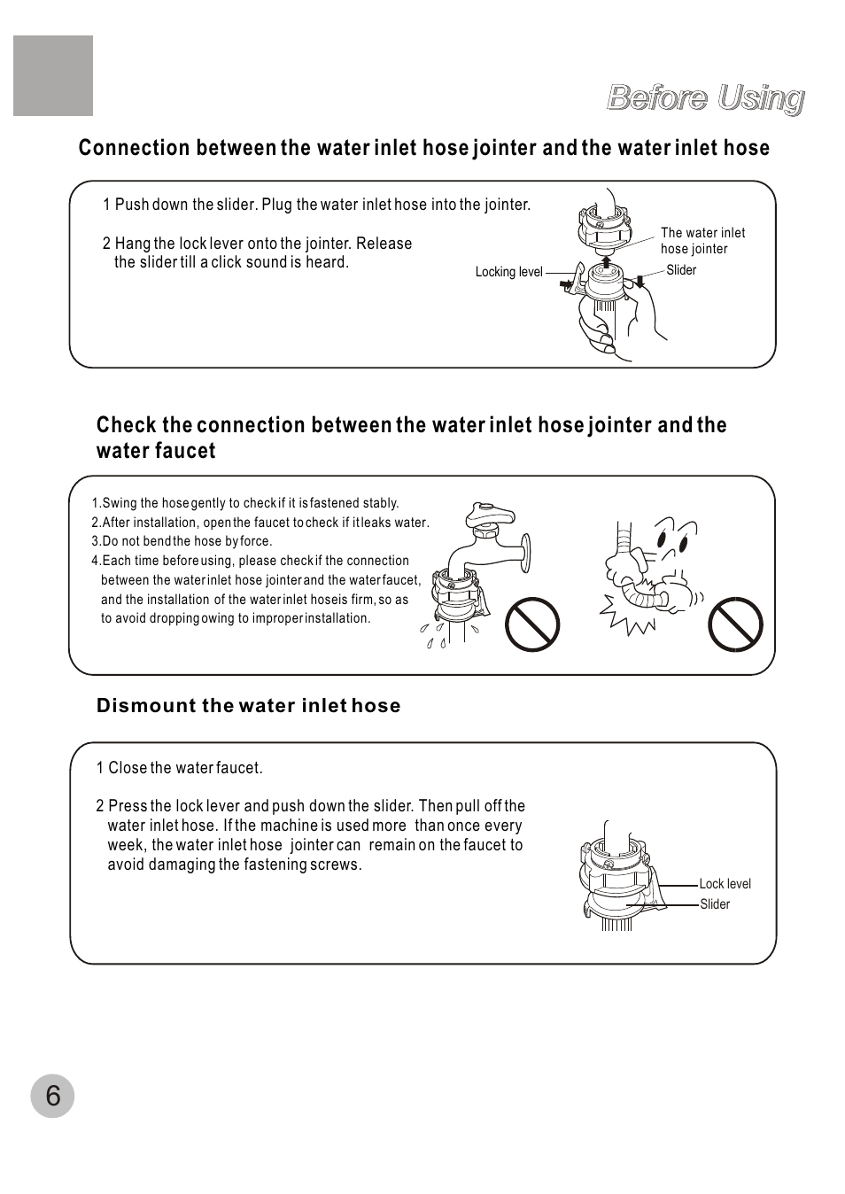 Before using | haier XQB60-C User Manual | Page 8 / 20