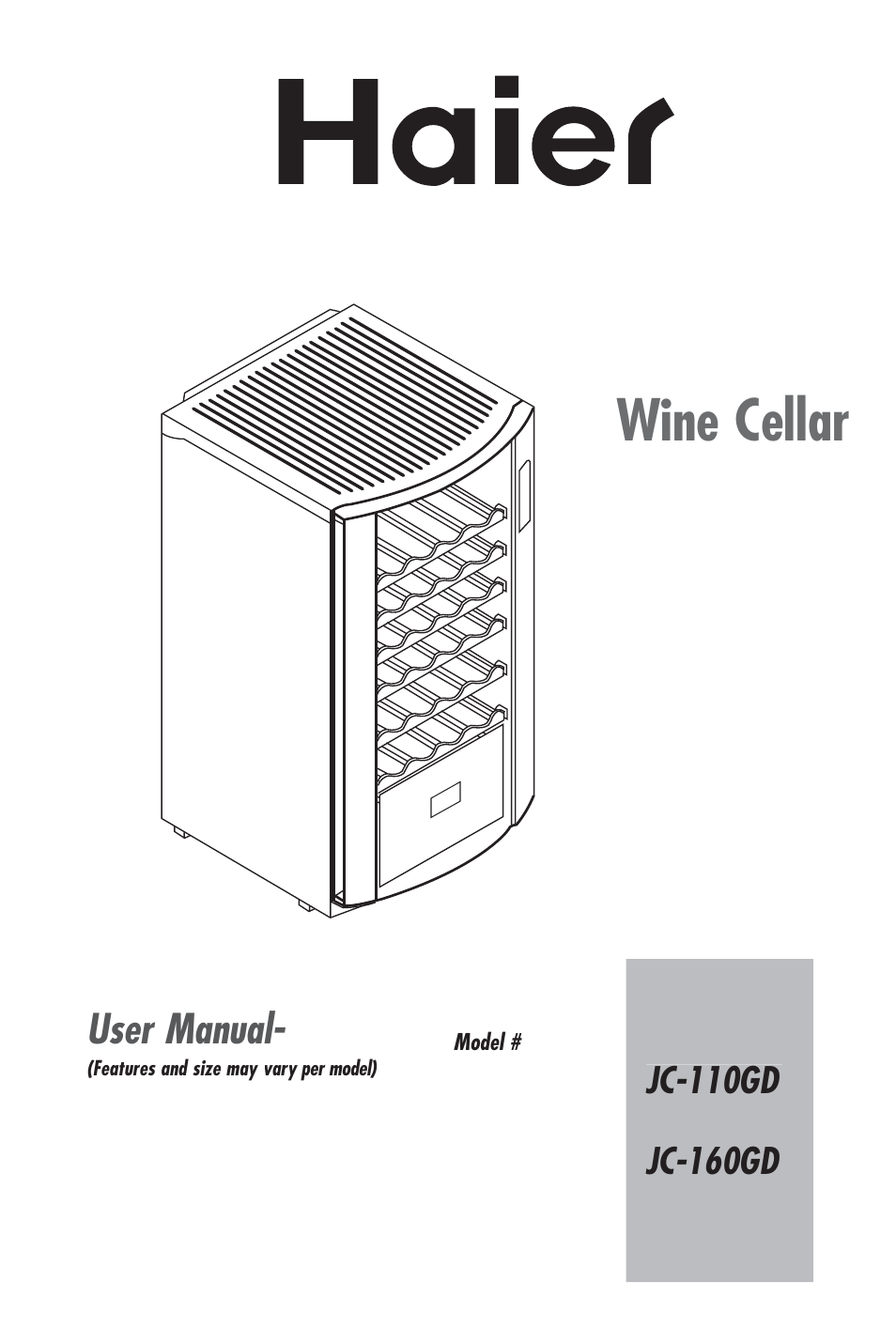 haier JC-110GD User Manual | 14 pages