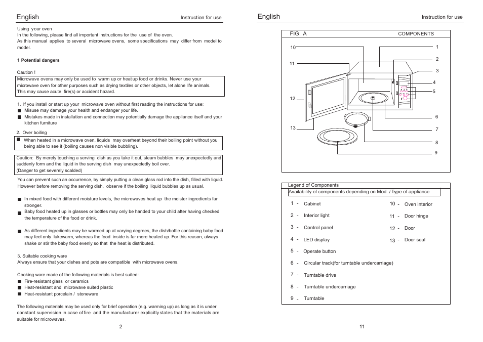 Auto defrost micropower /stop /kg +30s, Clock, English | haier EB-2485E User Manual | Page 4 / 8