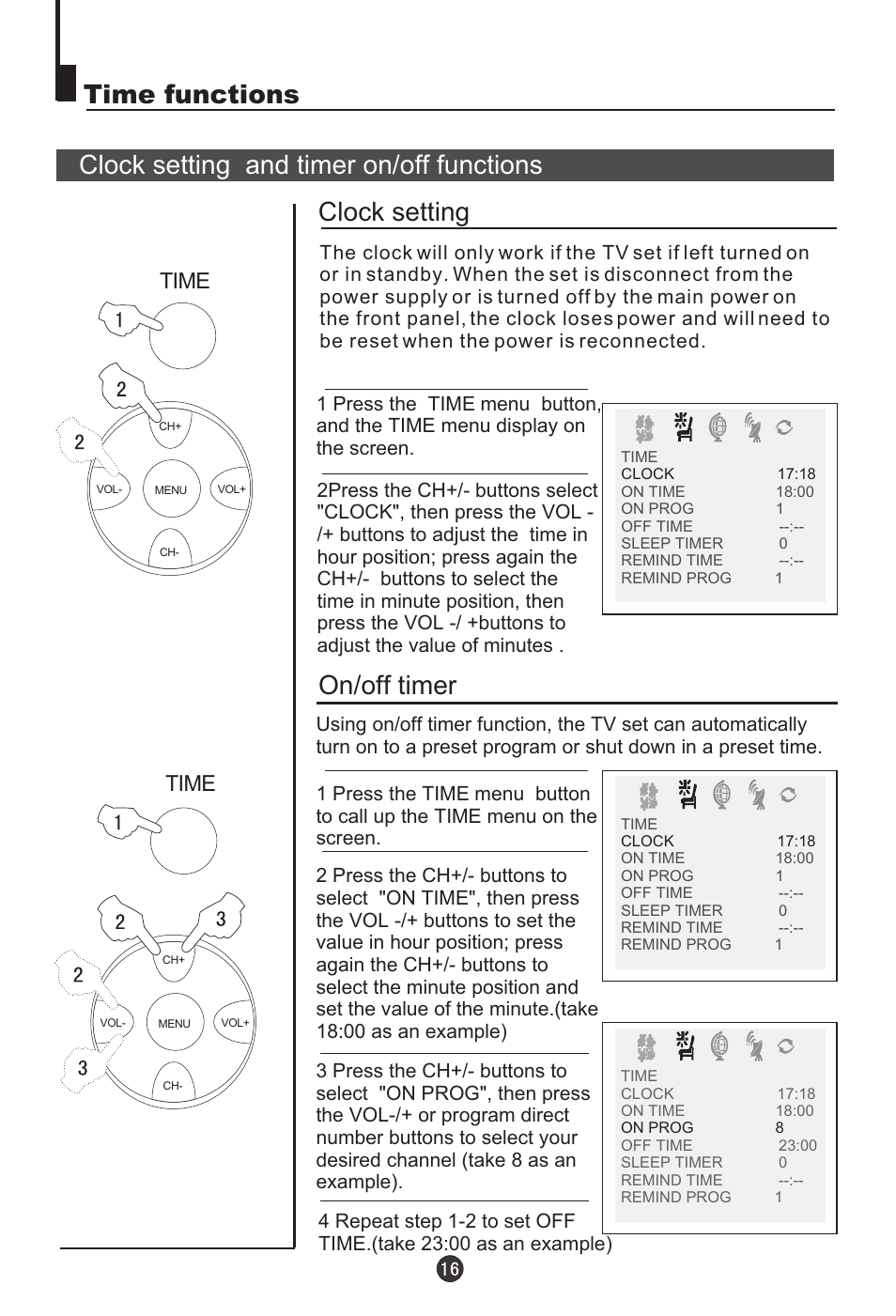 Time | haier 29F9D-P User Manual | Page 17 / 28