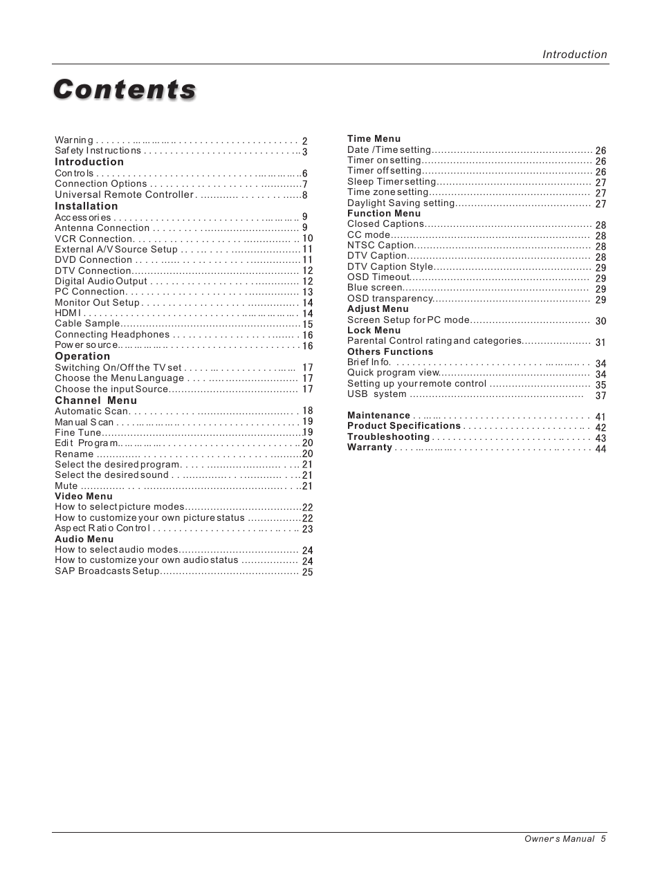 haier HL37E User Manual | Page 5 / 50