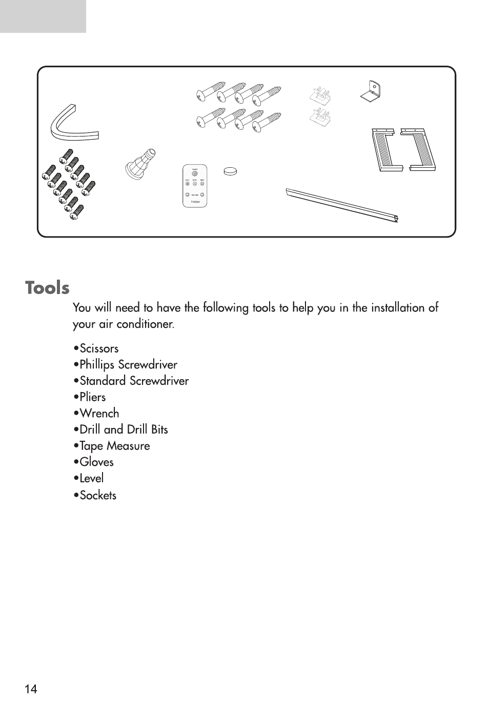 English, Parts | haier ESA3125 User Manual | Page 16 / 24