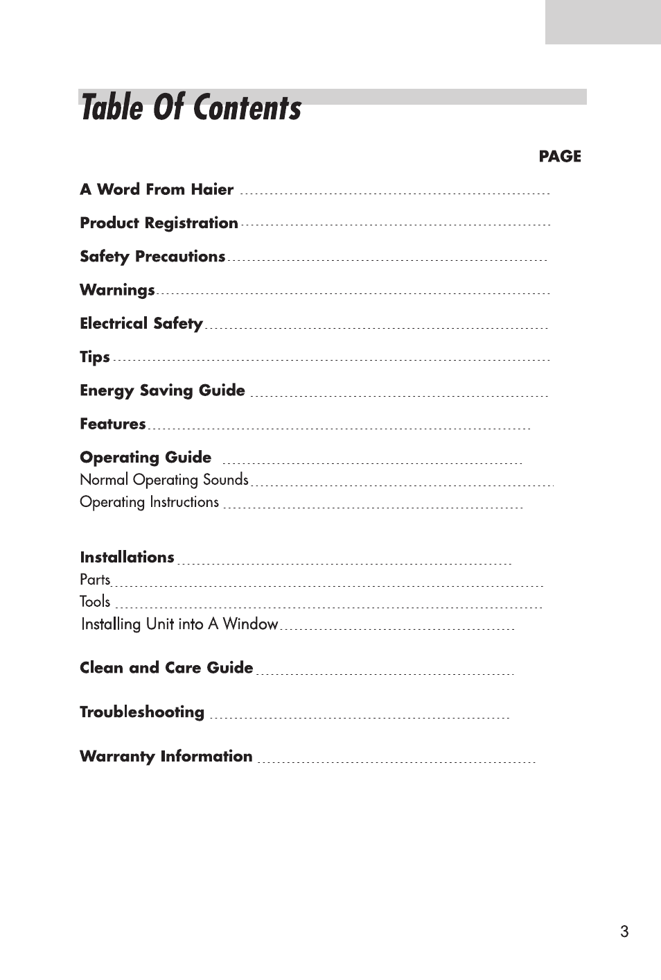 haier ESA3125 User Manual | Page 5 / 24