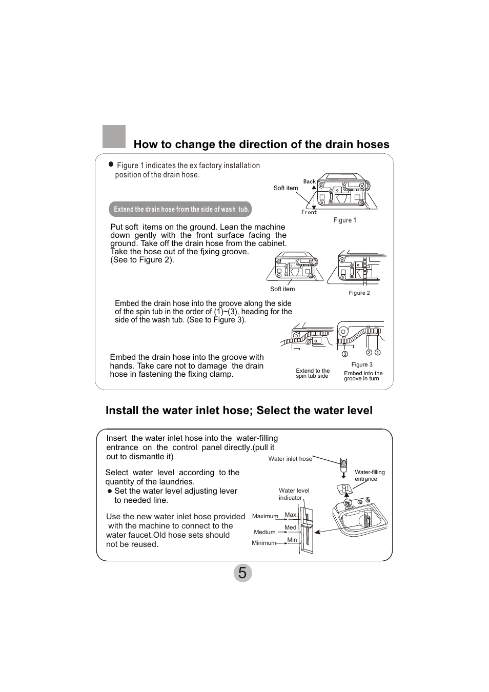 How to change the direction of the drain hoses | haier A6-707 User Manual | Page 7 / 17