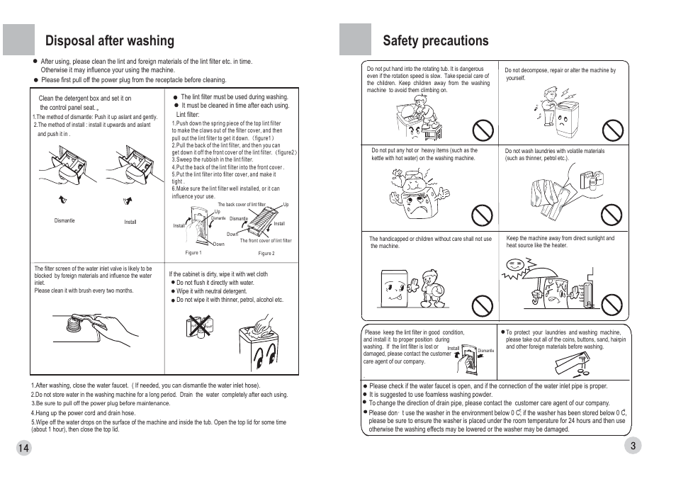 Disposal after washing, Safety precautions | haier HWM70-0588H User Manual | Page 5 / 10