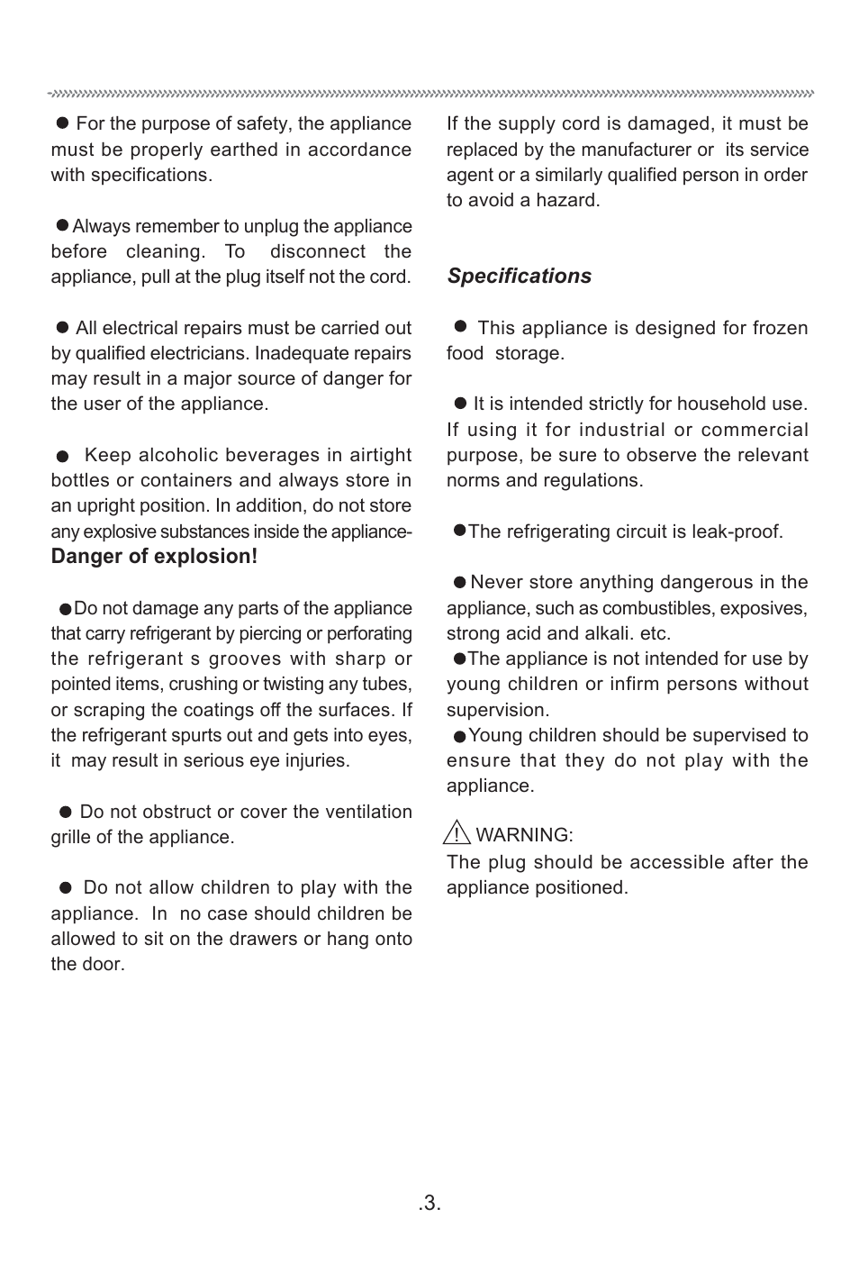 Cautions | haier HF-116R User Manual | Page 5 / 17