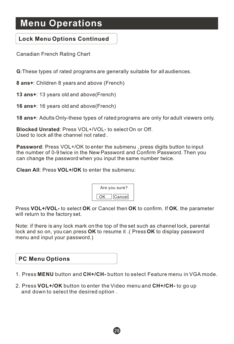 Menu operations | haier HL15RW User Manual | Page 33 / 47