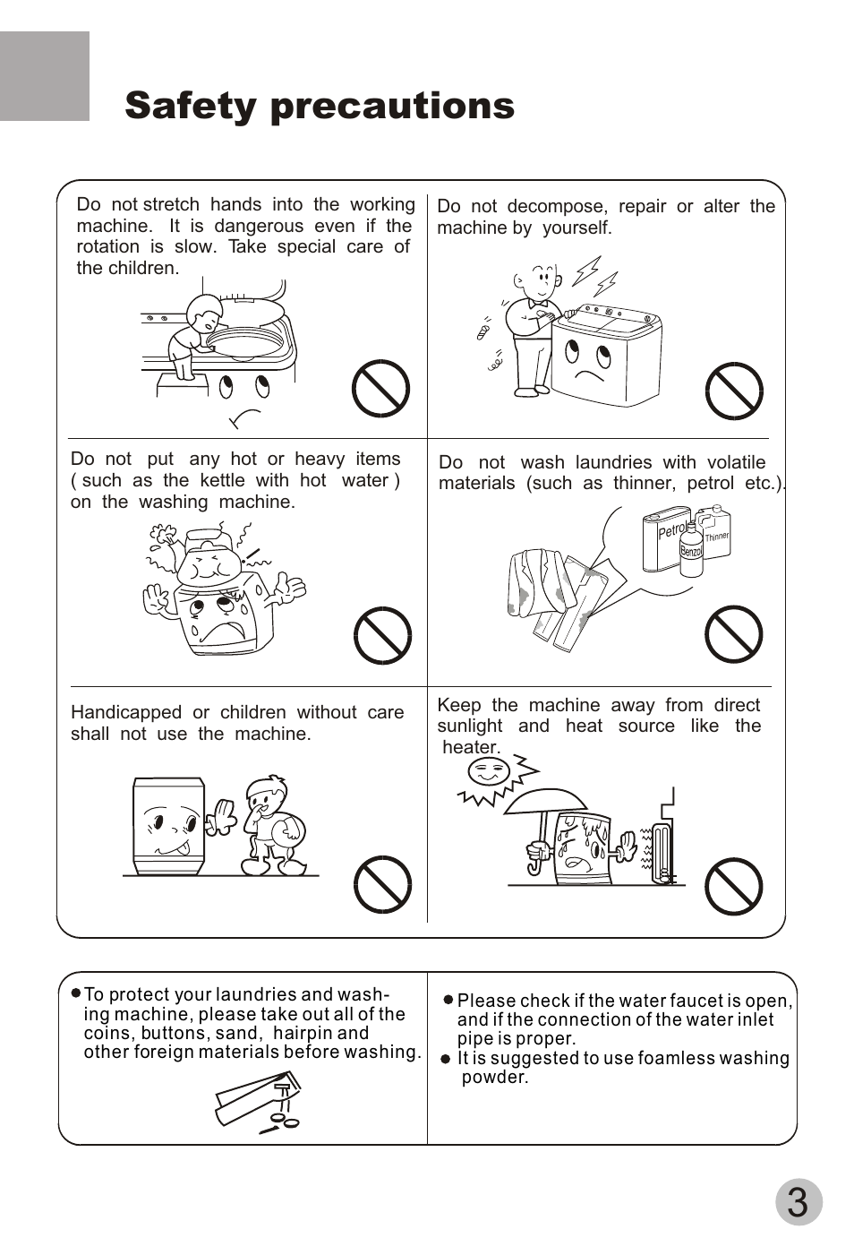 Safety precautions | haier HWM75-113S User Manual | Page 5 / 20