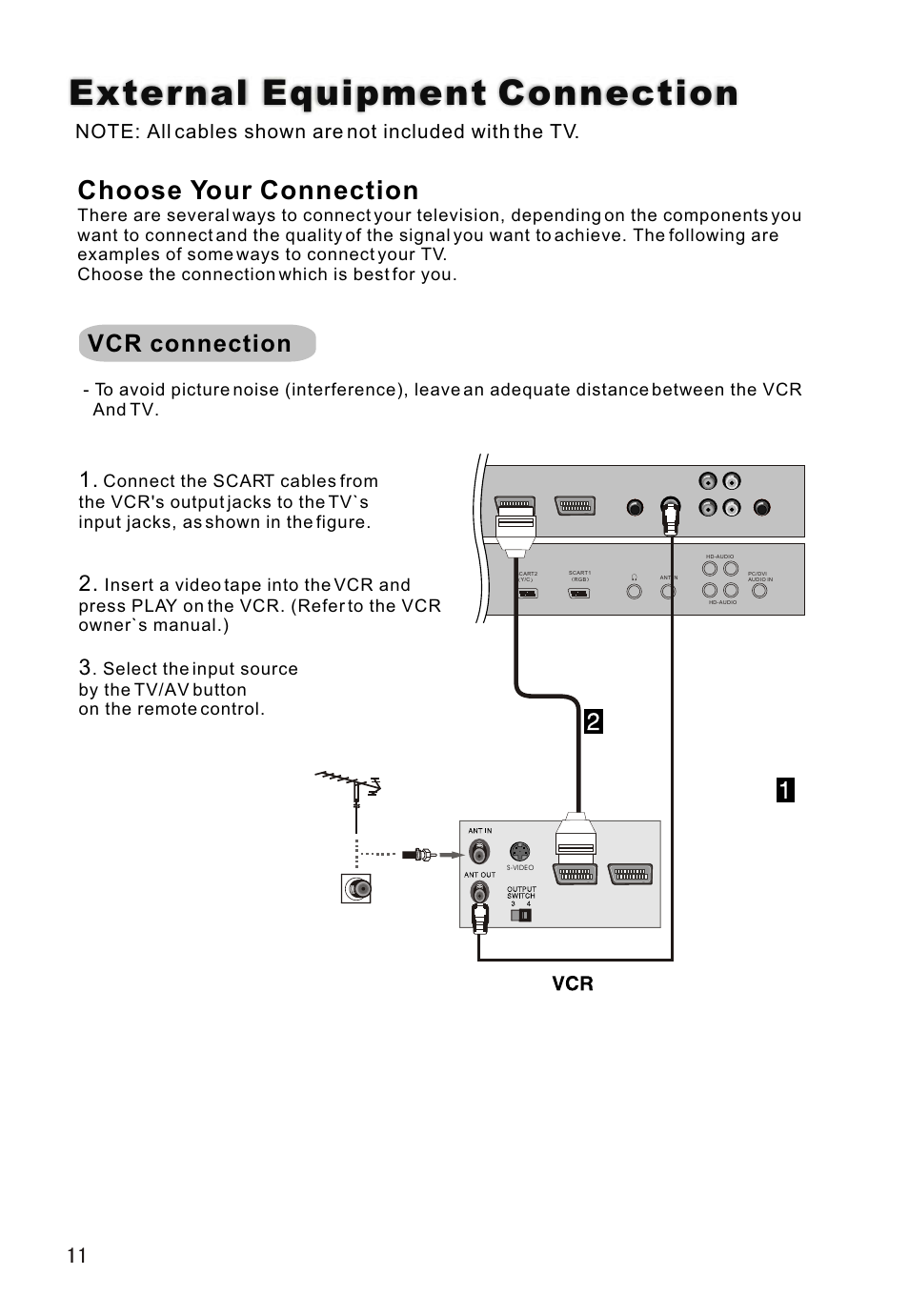 Т³гж 12, External equipment connection, Choose your connection | Vcr connection | haier L26A16 User Manual | Page 12 / 38