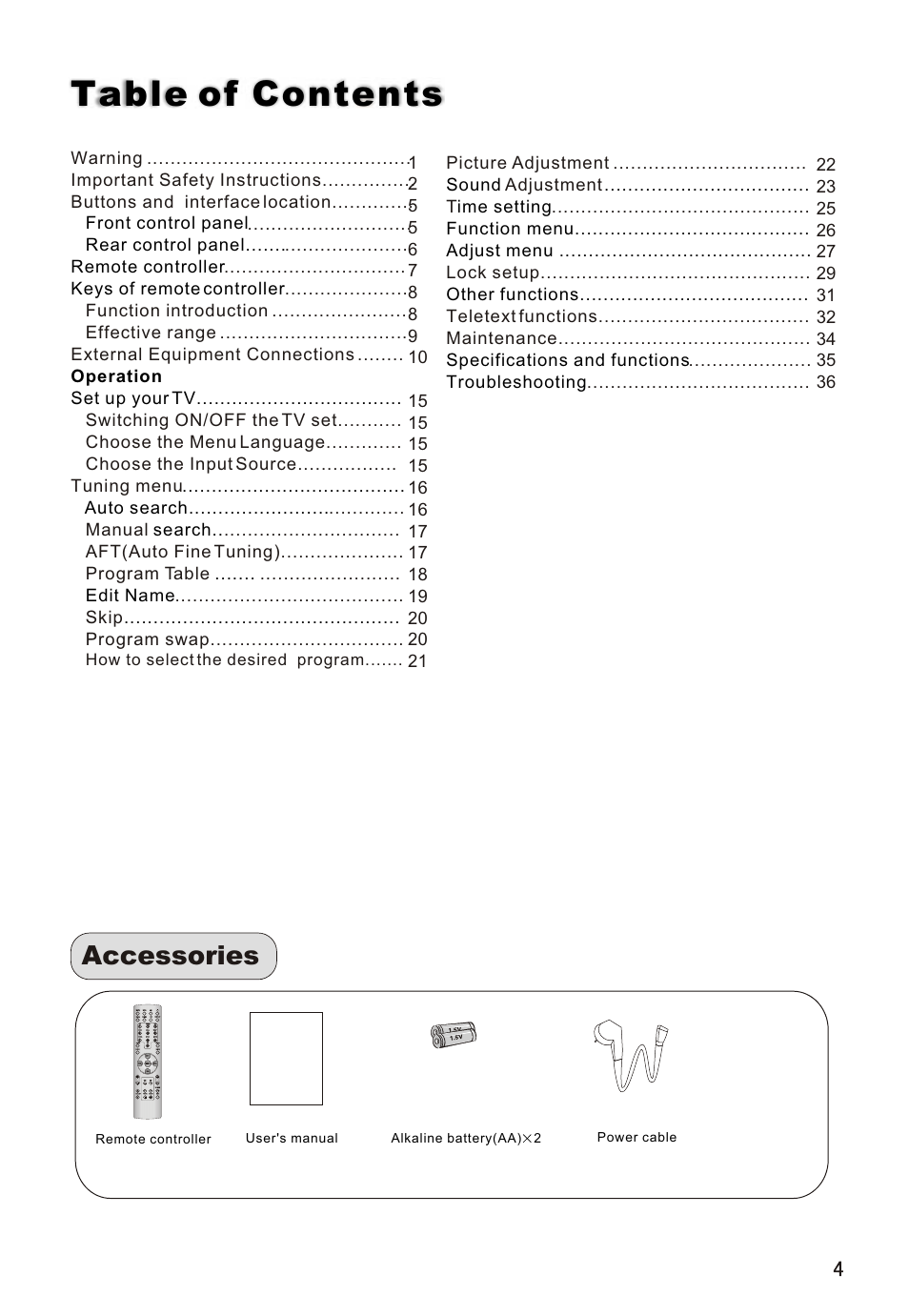 haier L26A16 User Manual | Page 5 / 38