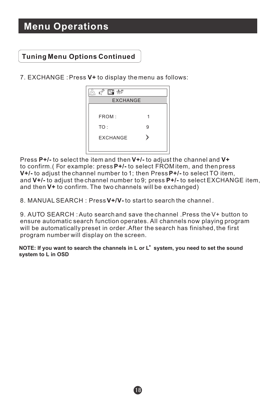Menu operations | haier L1920A-C User Manual | Page 20 / 34