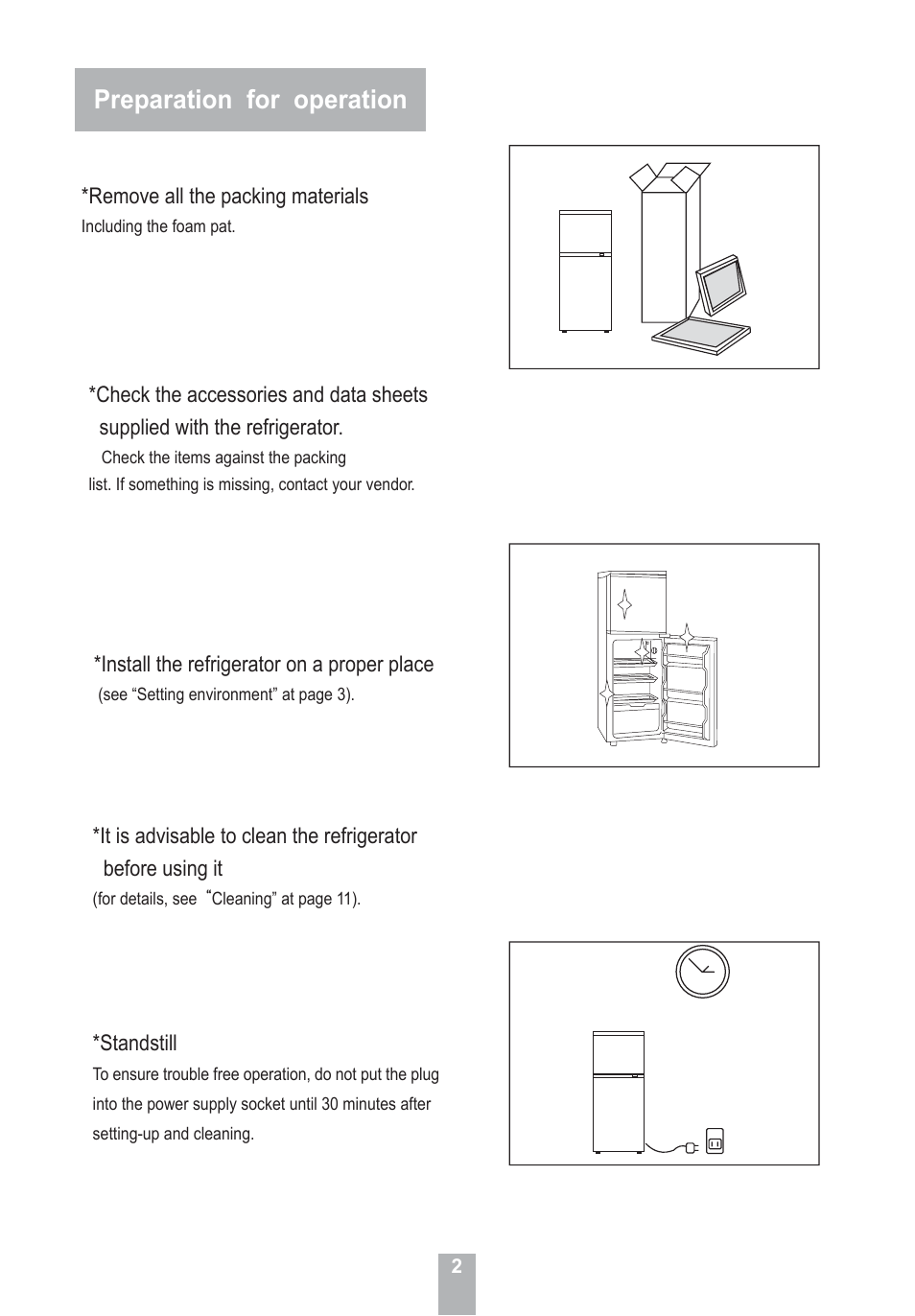 Preparation for operation | haier HRF-155 User Manual | Page 4 / 14