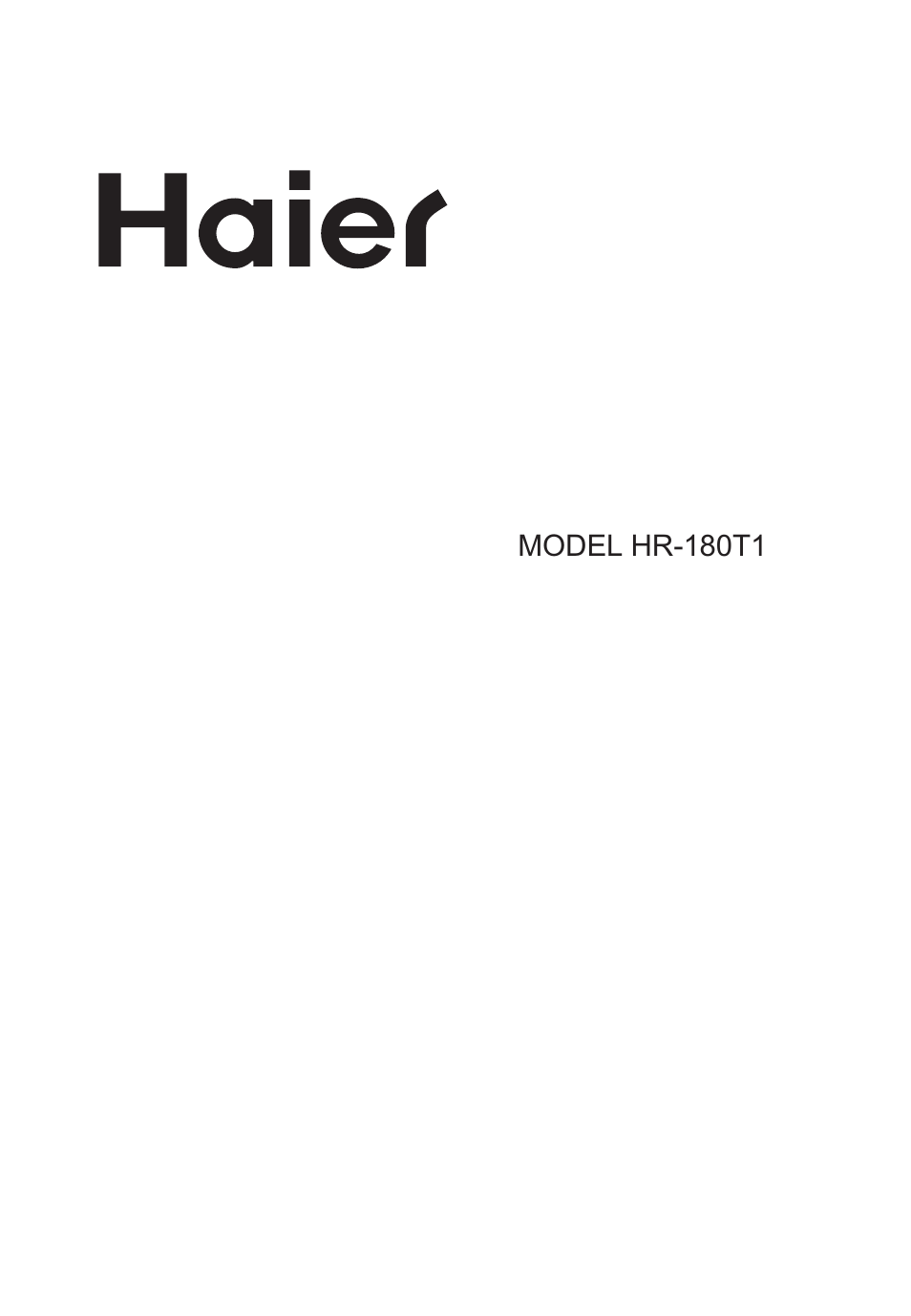 haier HR-180T2 User Manual | 18 pages