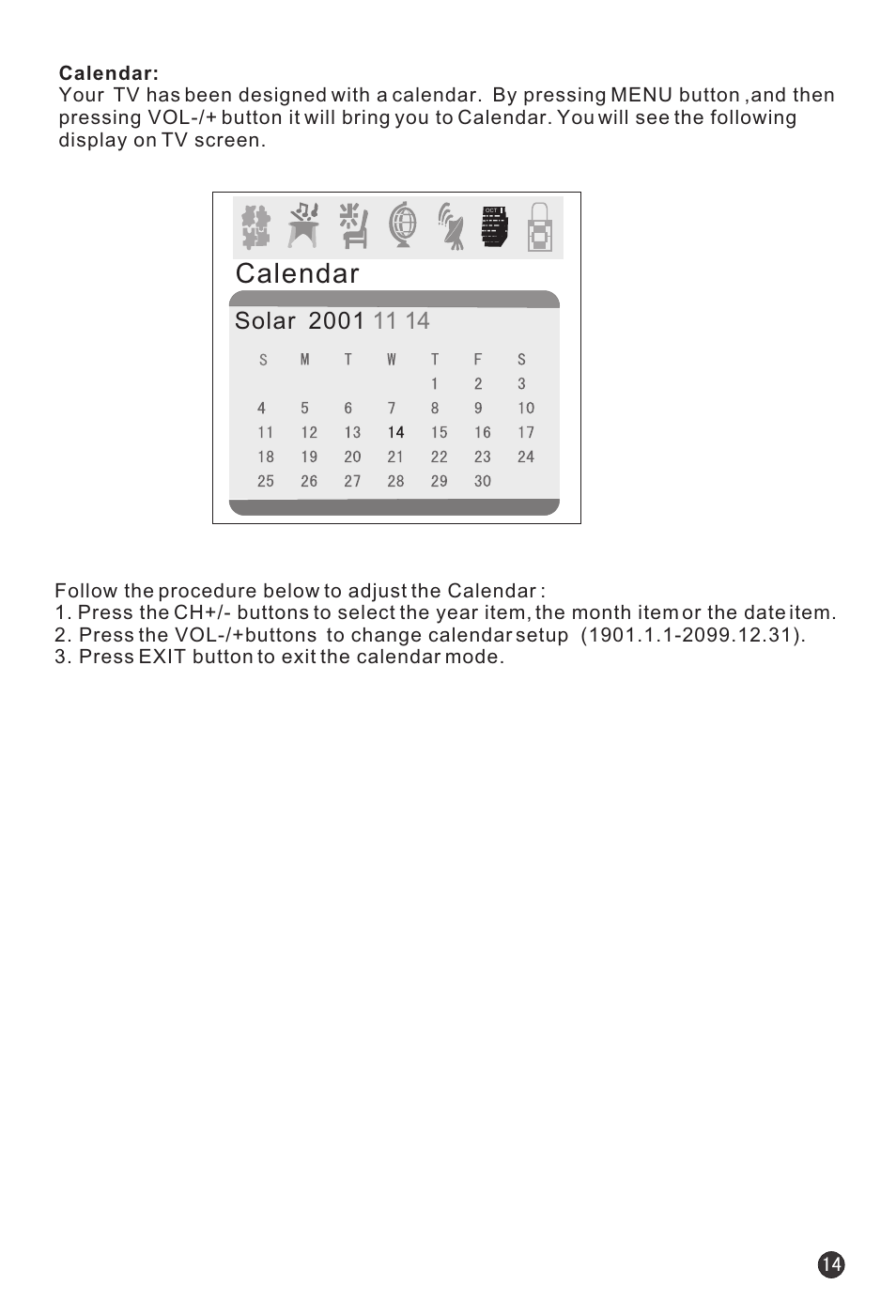 Calendar | haier HTF21S32 User Manual | Page 15 / 24