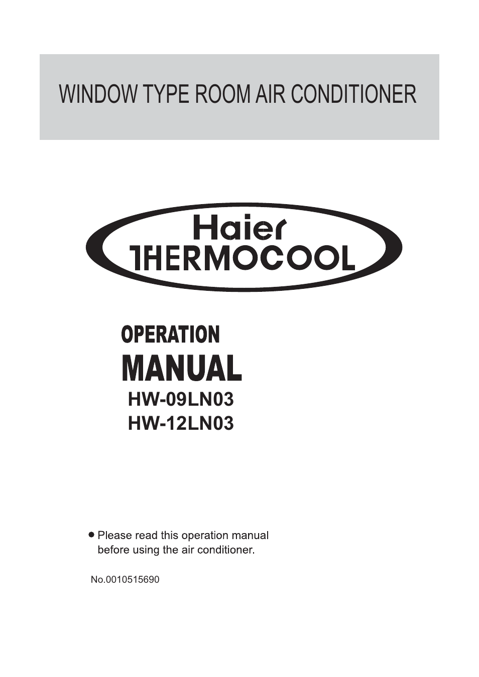 haier 0010515690 User Manual | 20 pages