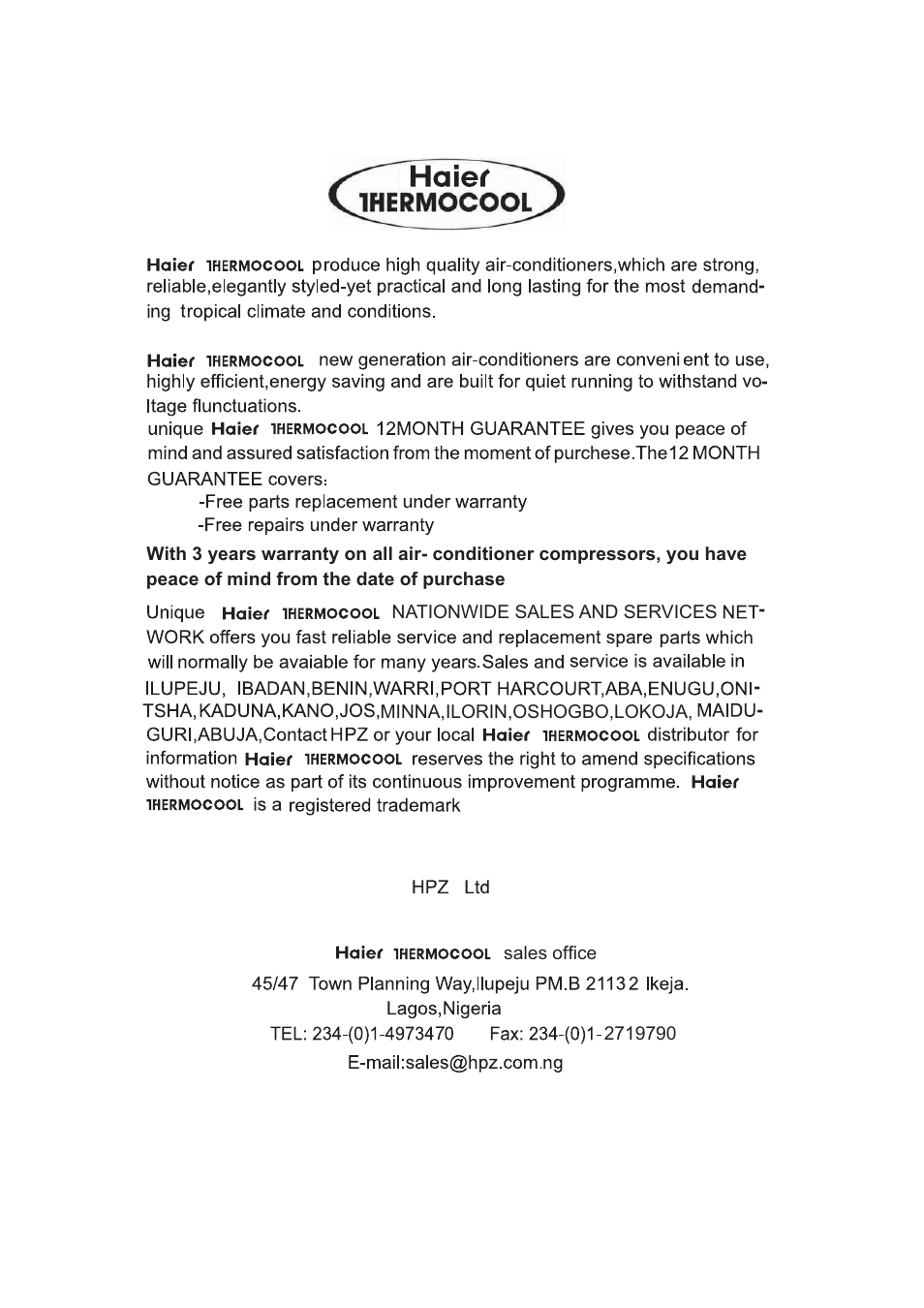 haier 0010515690 User Manual | Page 18 / 20