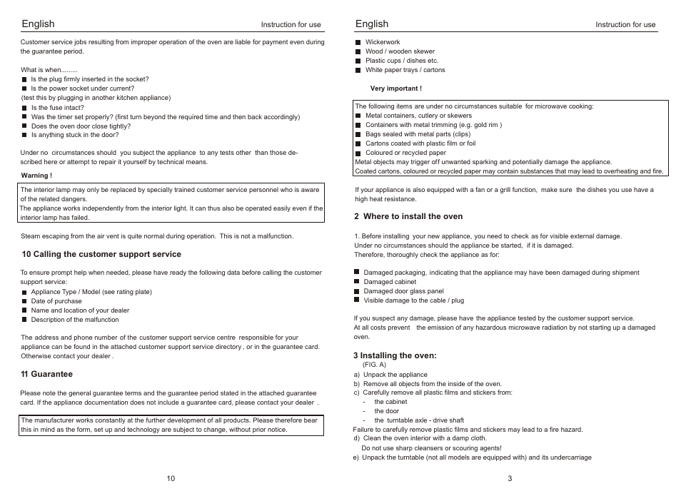 English | haier AED-3190ET User Manual | Page 5 / 8