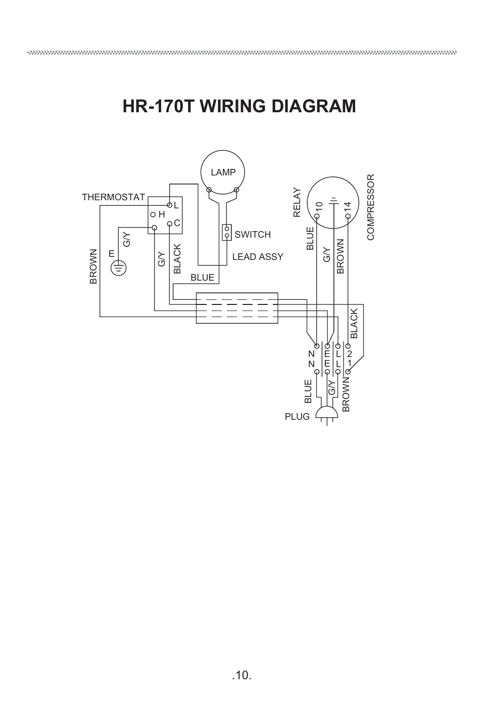 Hr-170t wiring diagram, Troubleshooting | haier HR-170T User Manual | Page 12 / 14