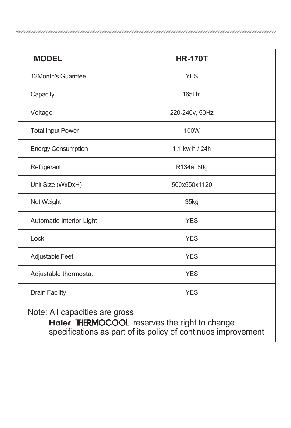 haier HR-170T User Manual | Page 13 / 14