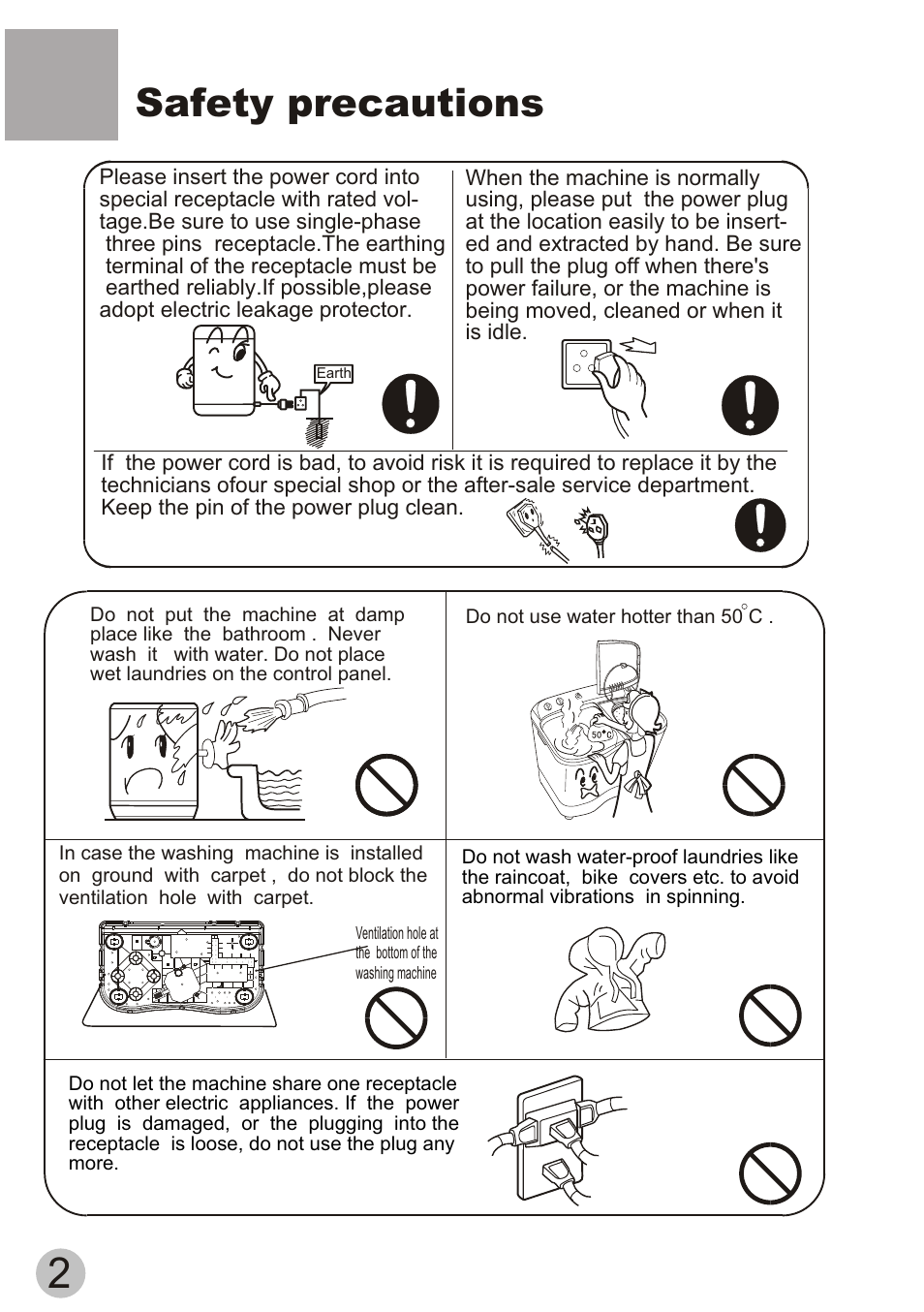 Safety precautions | haier XPB58-113S User Manual | Page 4 / 18