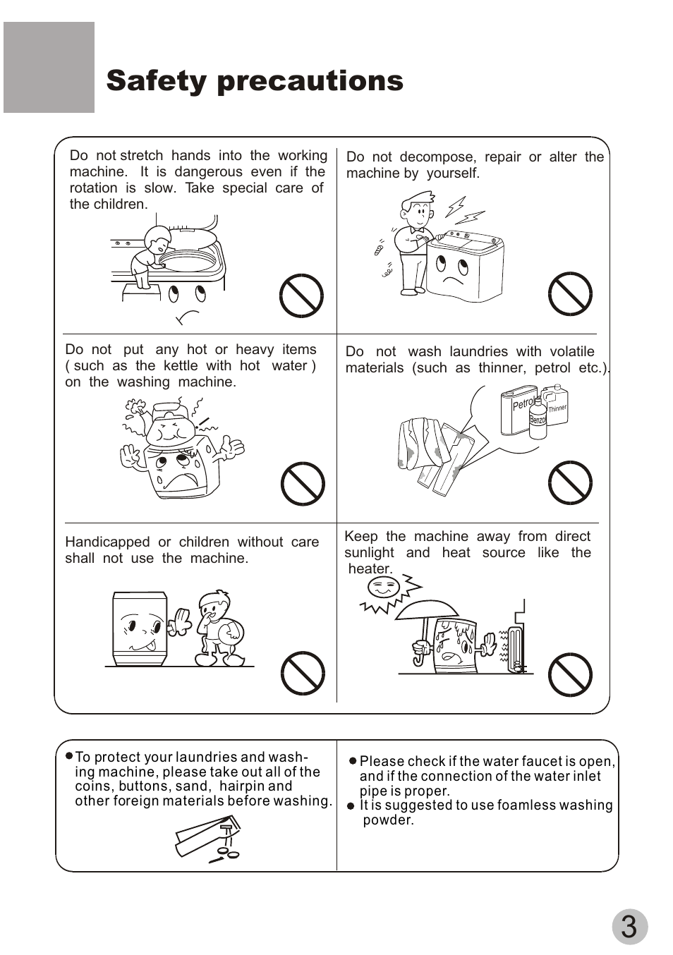 Safety precautions | haier XPB58-113S User Manual | Page 5 / 18