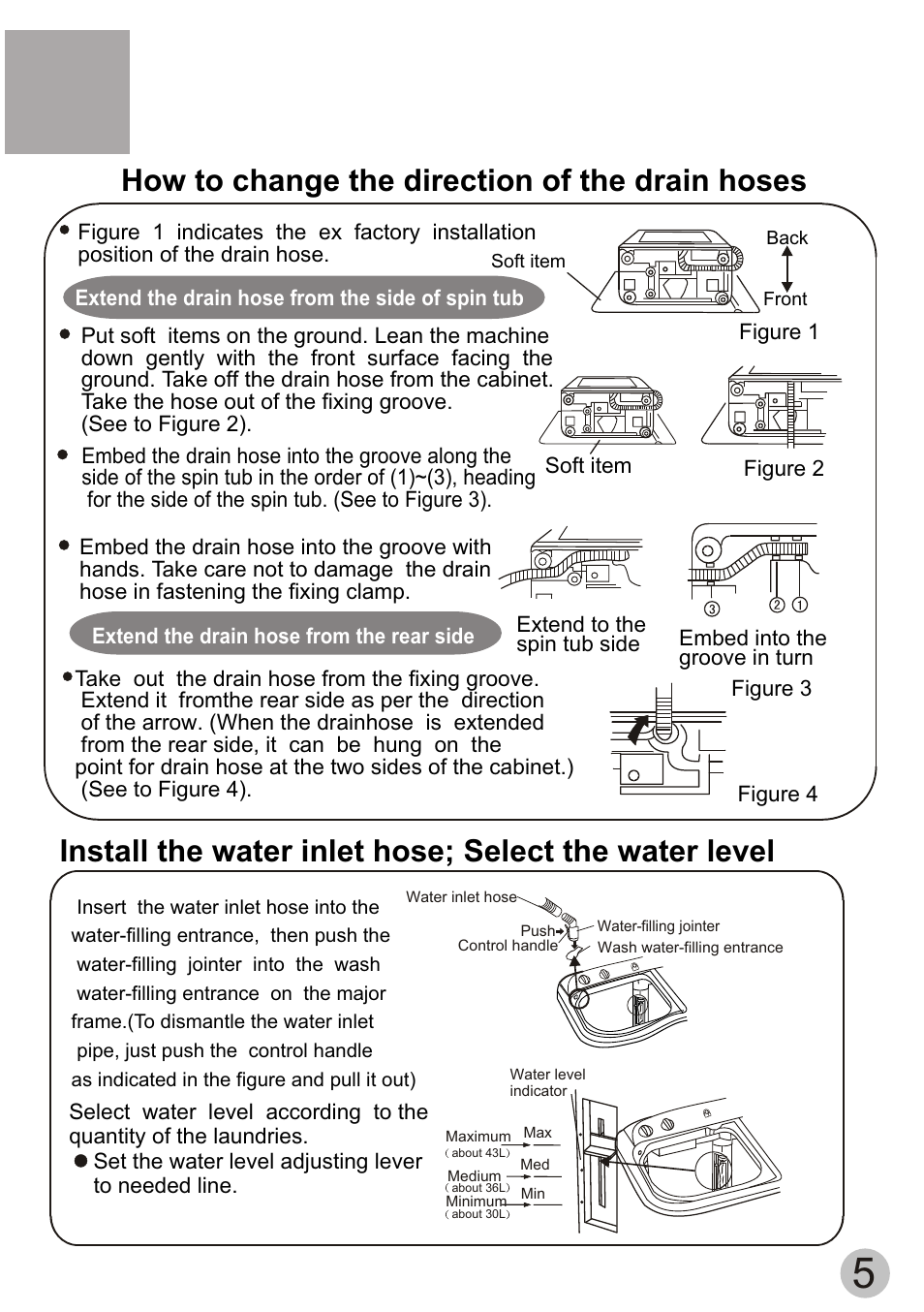 How to change the direction of the drain hoses | haier XPB58-113S User Manual | Page 7 / 18