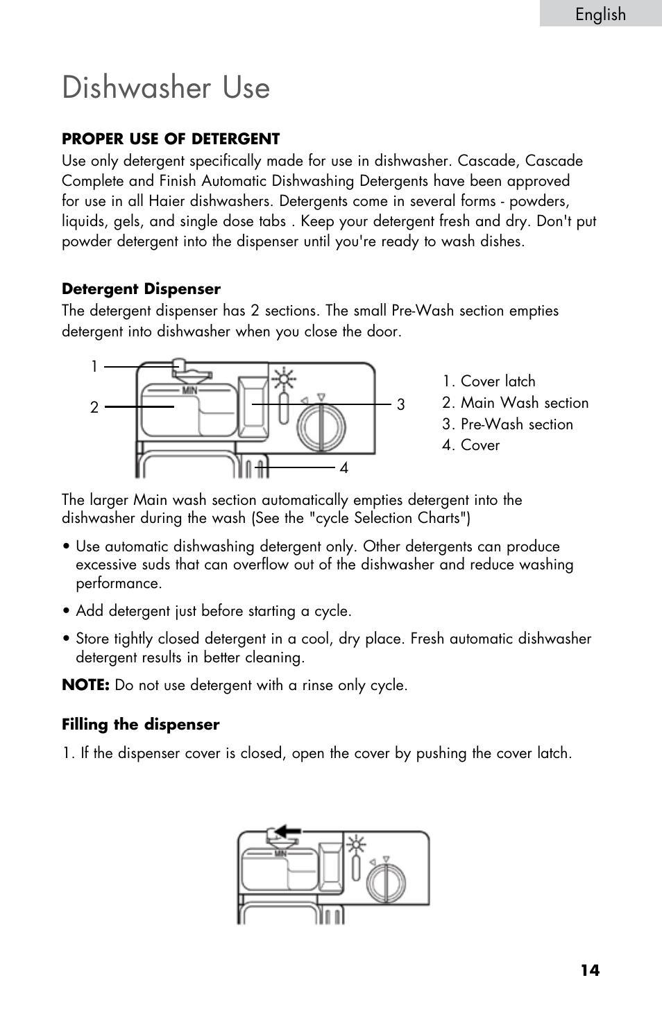 Dishwasher use | haier DWL2825 User Manual | Page 15 / 100