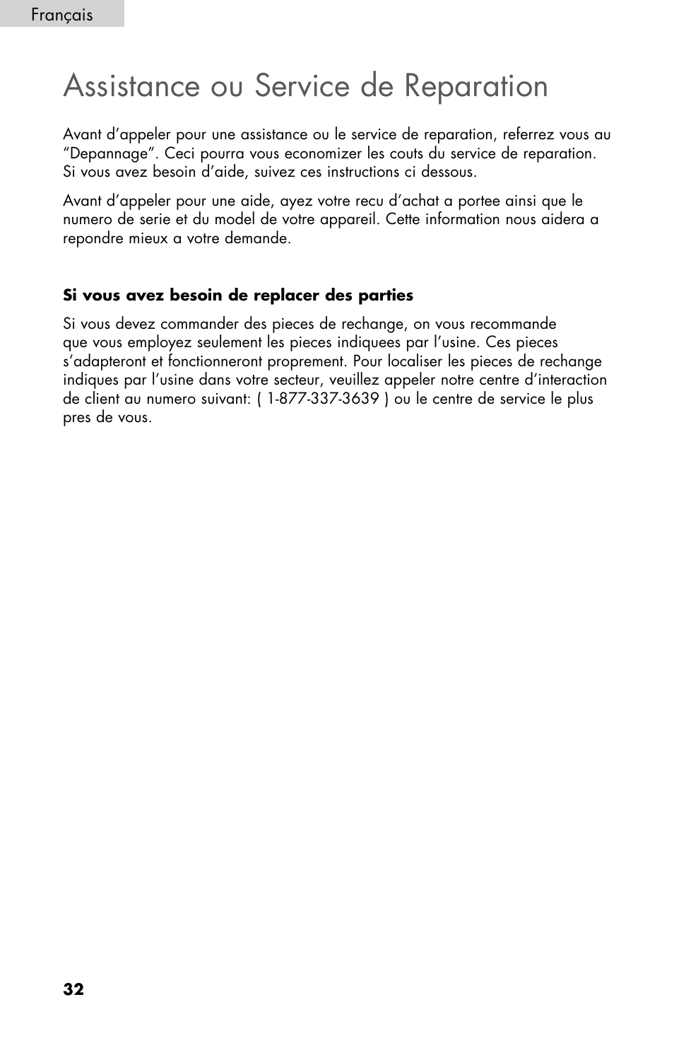 Assistance ou service de reparation | haier DWL2825 User Manual | Page 66 / 100