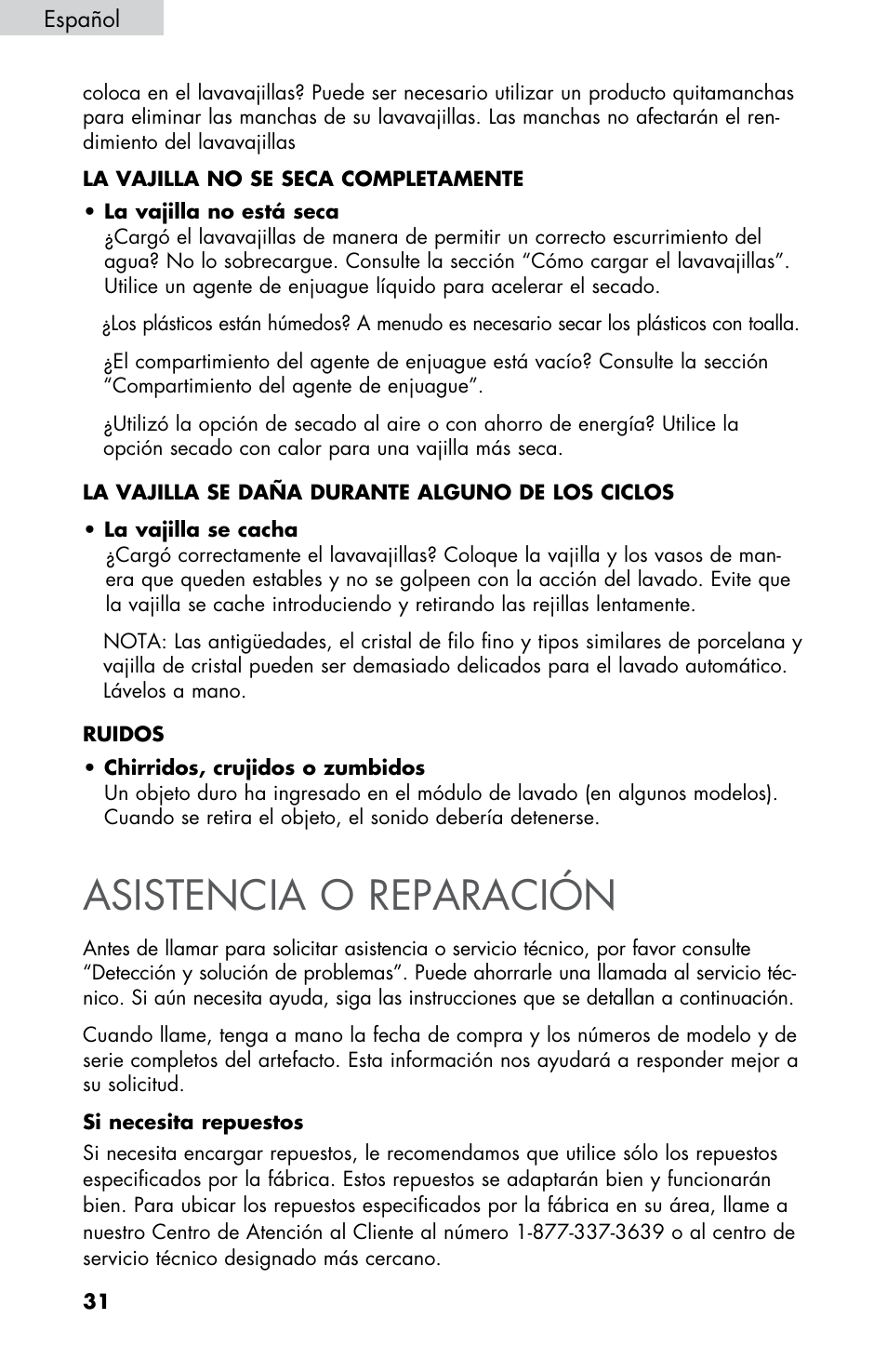 Asistencia o reparación | haier DWL2825 User Manual | Page 98 / 100