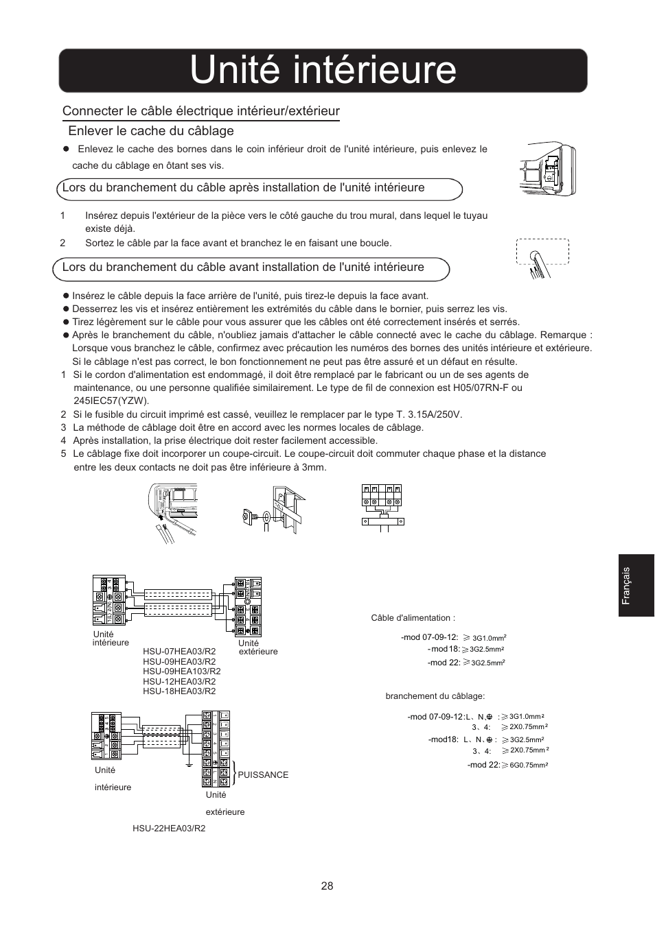 Unité intérieure | haier 0010516146 User Manual | Page 29 / 36