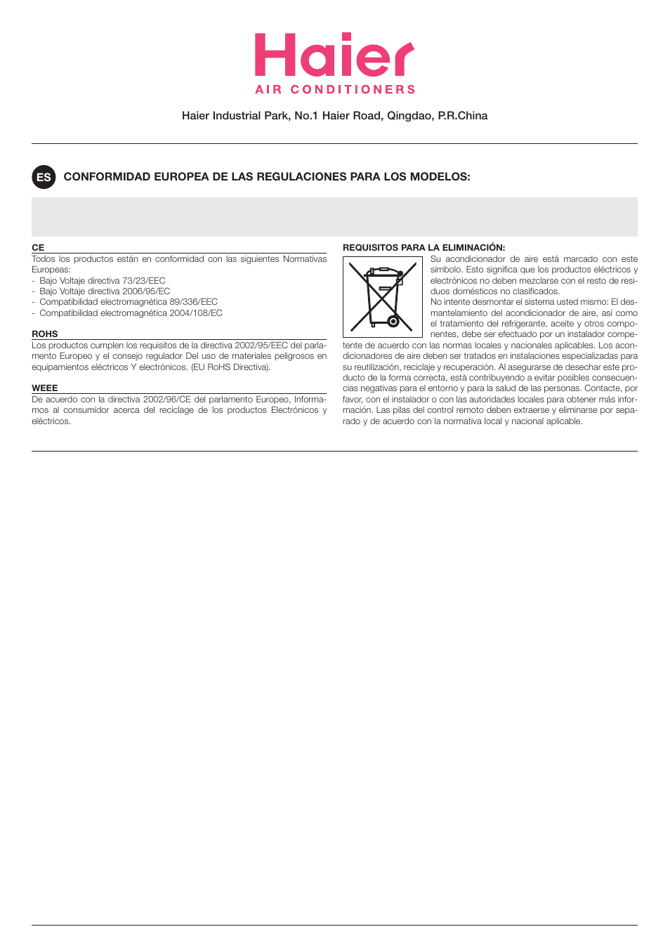 haier 0010516146 User Manual | Page 34 / 36